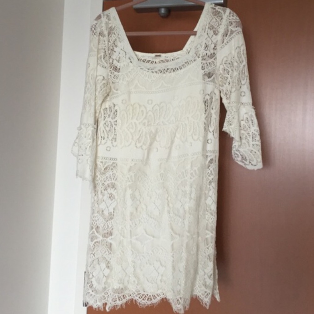 Free People white lace dress